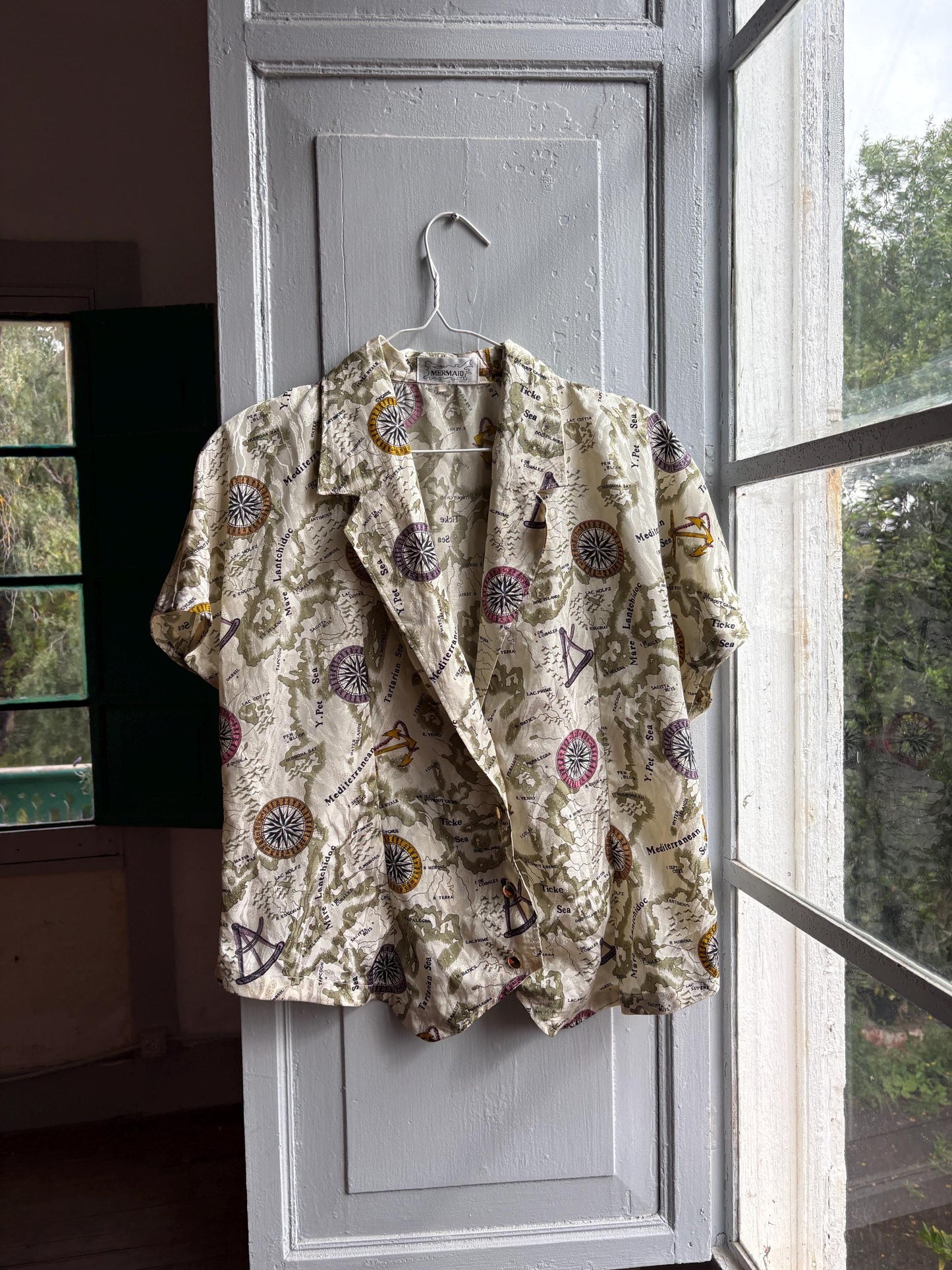 Vintage Nautical Map Blouse