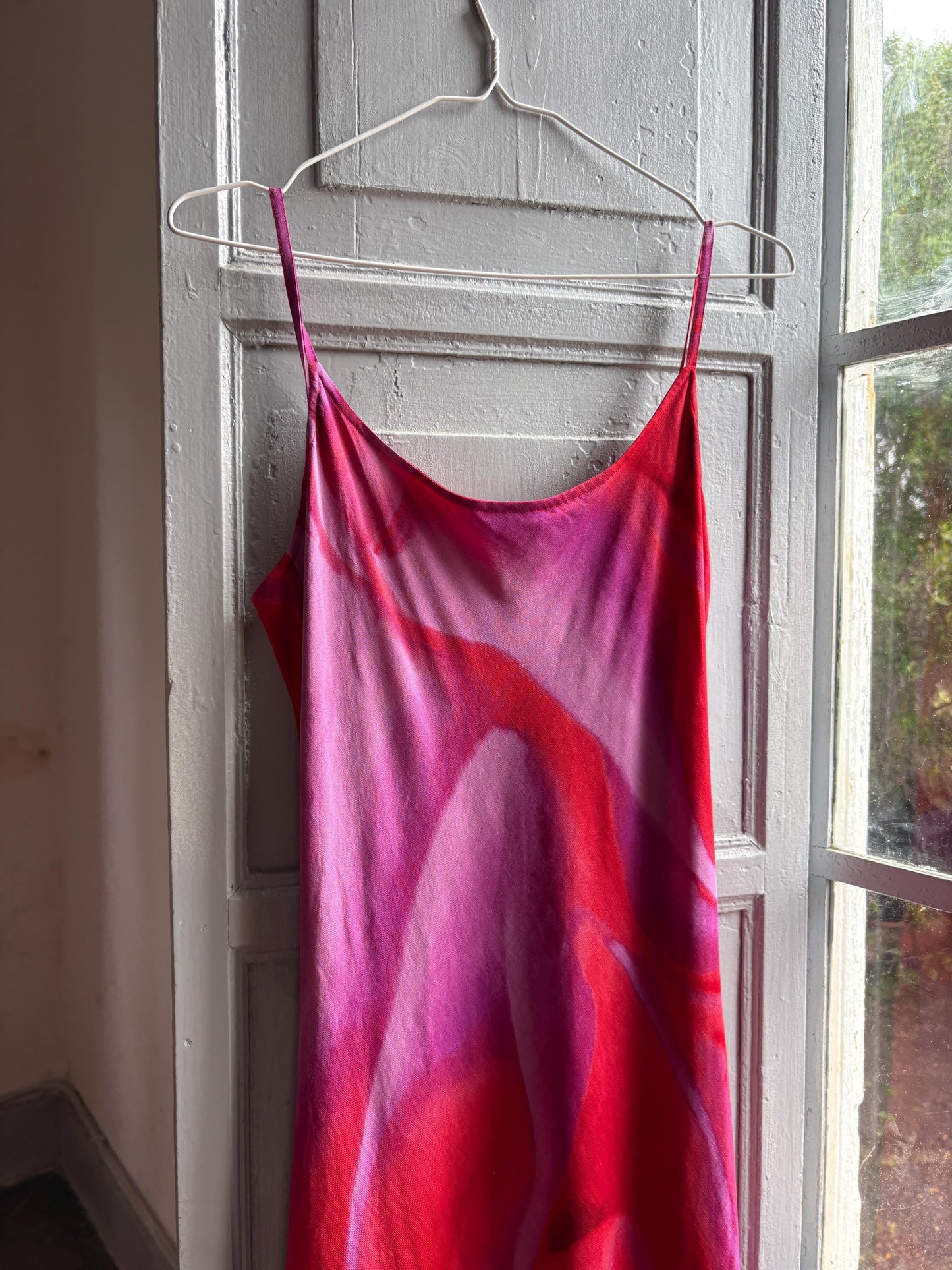 Vintage Olivier Strelli Maxi Dress, Abstract Print — back view