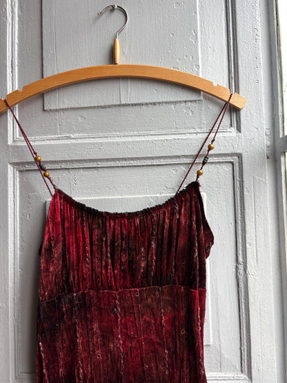 Vintage Red Velvet Sequin Midi Dress — additional view 10