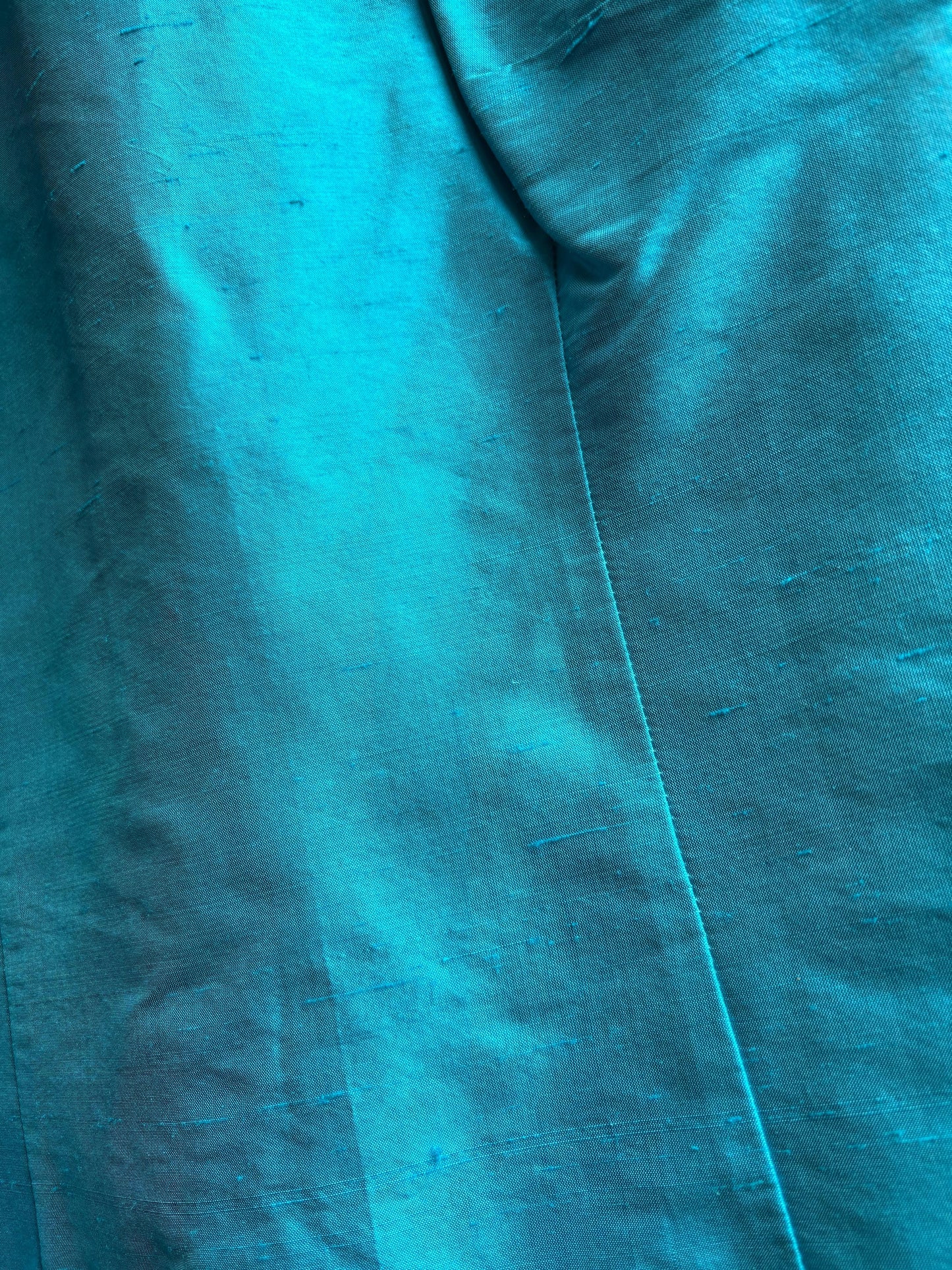 Vintage Turquoise Satin Open Back Blouse — additional view 14