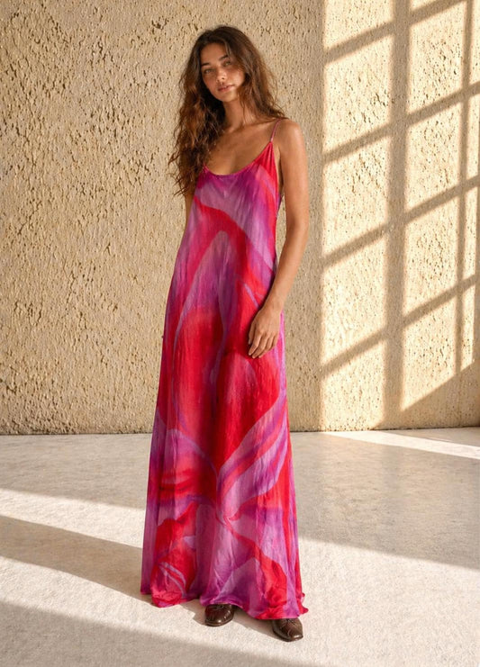 Vintage Olivier Strelli Maxi Dress, Abstract Print