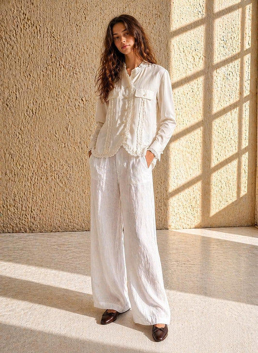 Vintage Cottagecore White Lace Blouse