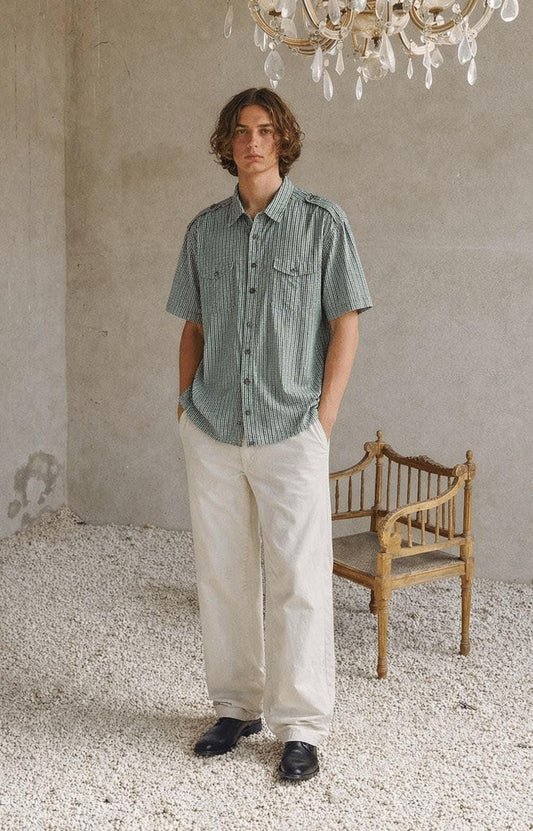 Green Check Cotton Summer Shirt for Men