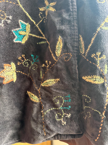 Bohemian Floral Velvet Midi Coat — additional view 8