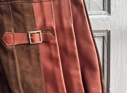 Brown Suede Pleated Crossbody Bag — additional view 7