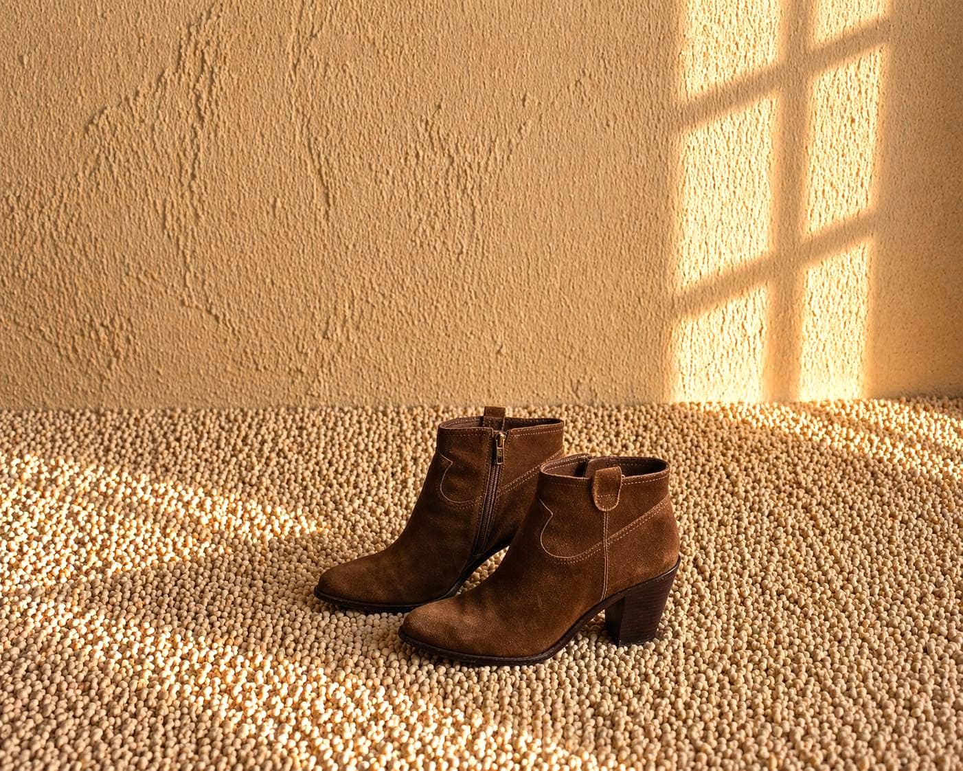 Ash Brown Suede Ankle Boots