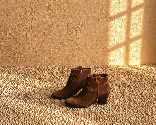 Ash Brown Suede Ankle Boots