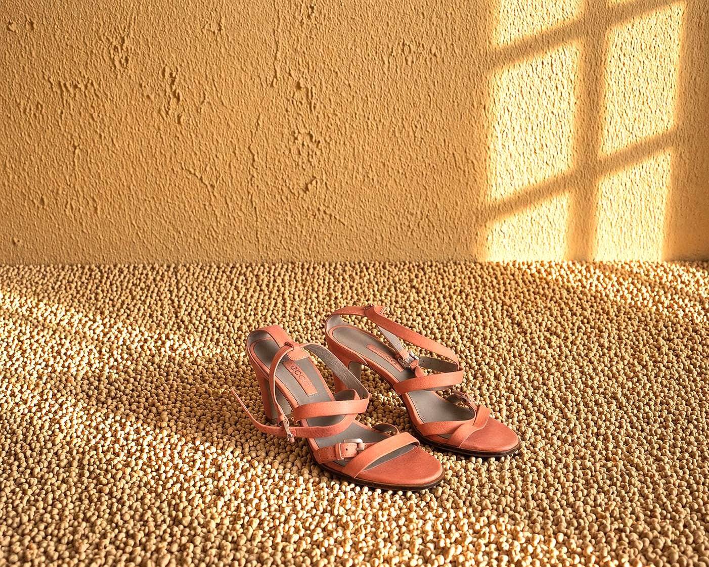 Vintage Pink Strappy ECCO Heels