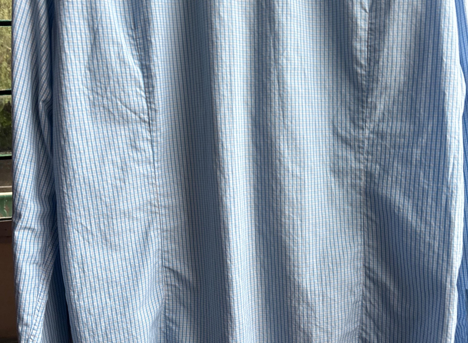 Light Blue Striped Cotton Shirt For Men — additional view 7