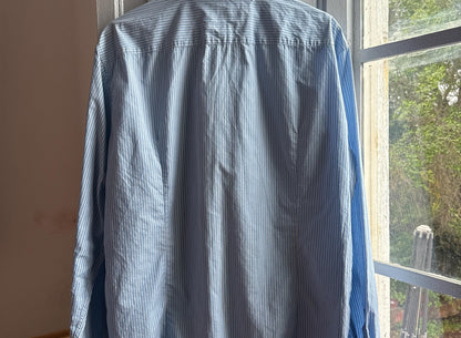 Hugo Boss light blue striped cotton shirt, Men formal office wear, size XL