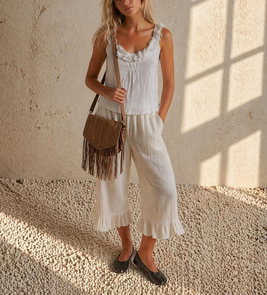 Boho Faux Leather Fringe Crossbody Bag