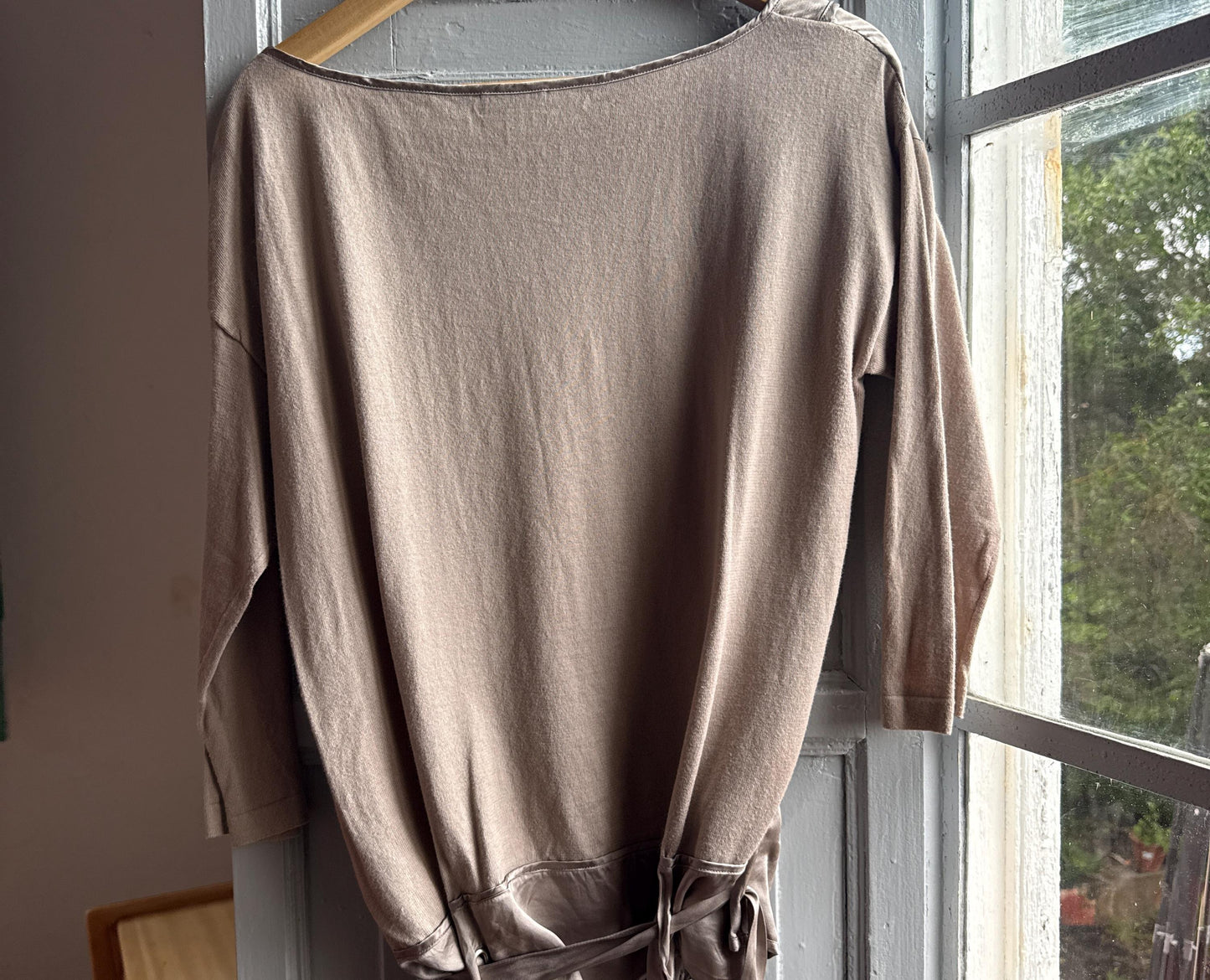 Taupe Silk Shirt - Elegant Office Wear — additional view 12