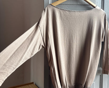 Taupe Silk Shirt for Elegant Office Wear — additional view 8