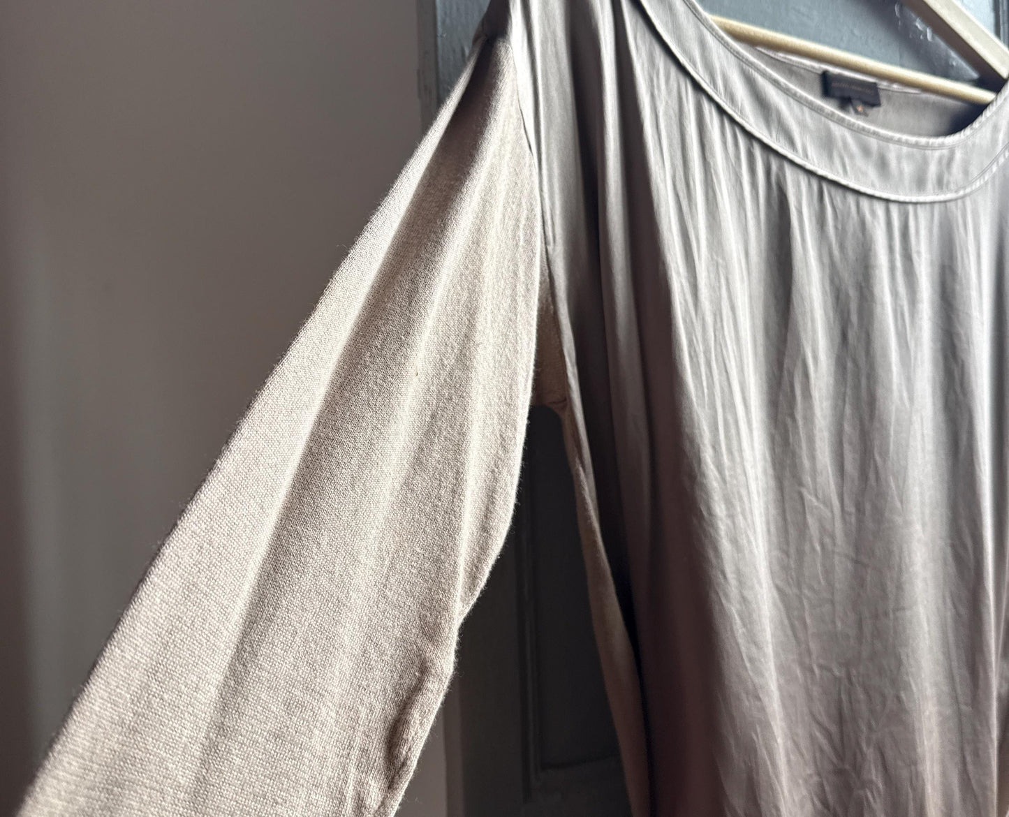 Taupe Silk Shirt - Elegant Office Wear — additional view 5