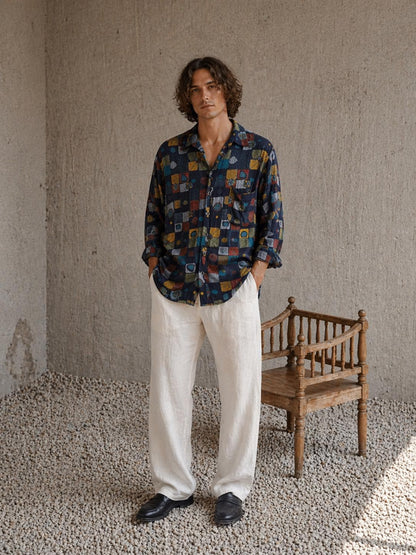 Colorful 80s Retro Button Down Shirt