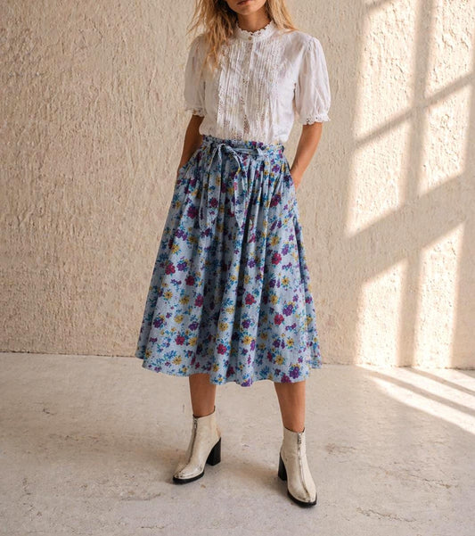 Vintage Floral Cotton Skirt, Austria