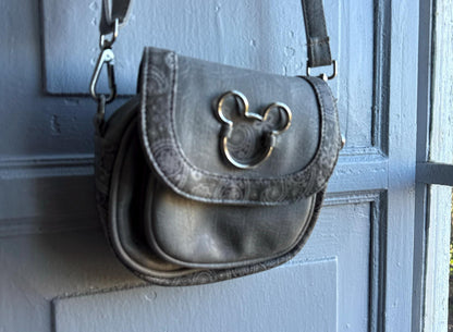 Disney Crossbody Bag, Mickey Mouse Shoulder Purse, Y2K Grey Festival Mini Bag, Casual Cute Vintage Style