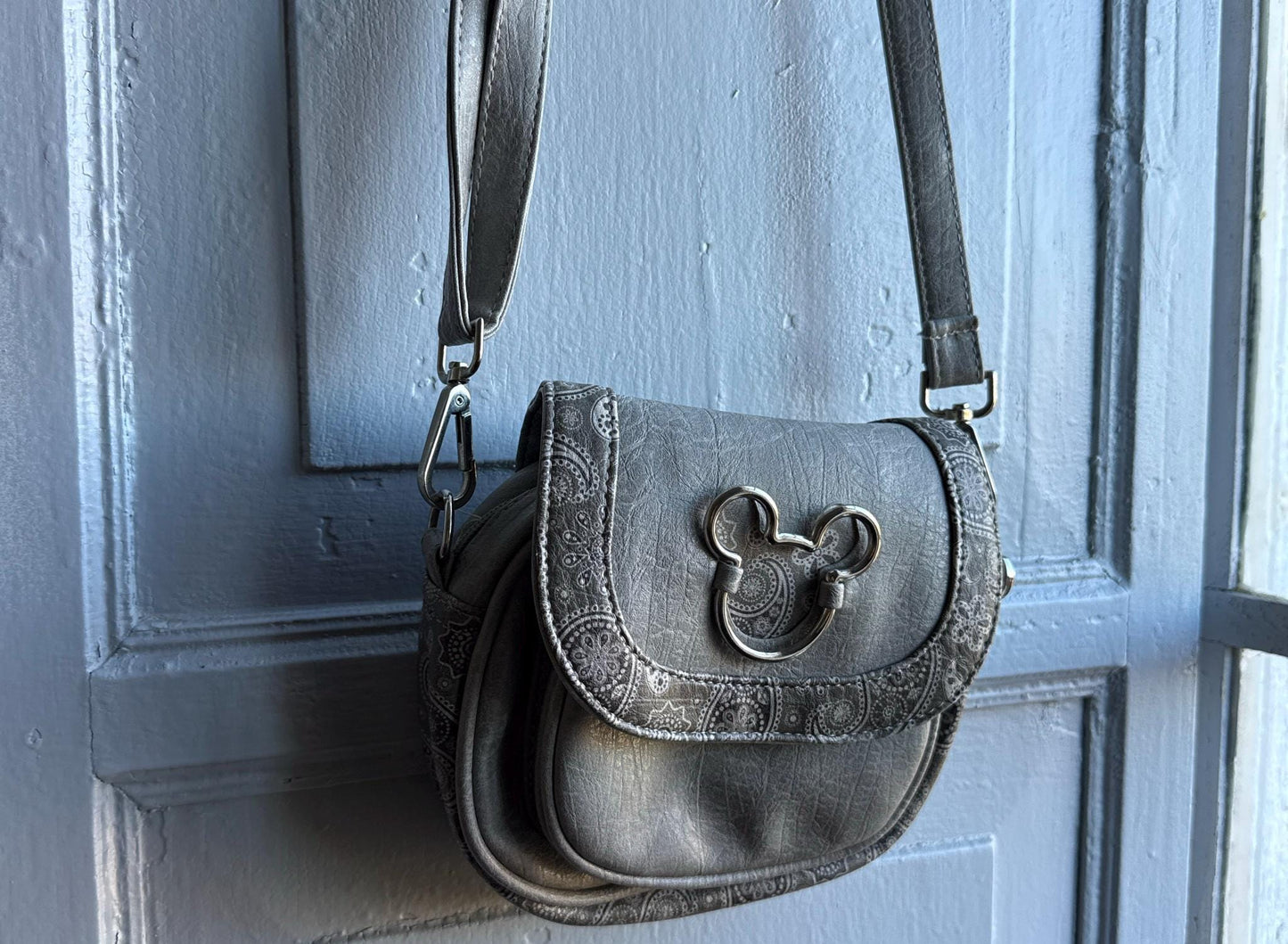 Disney Crossbody Bag, Mickey Mouse Shoulder Purse, Y2K Grey Festival Mini Bag, Casual Cute Vintage Style