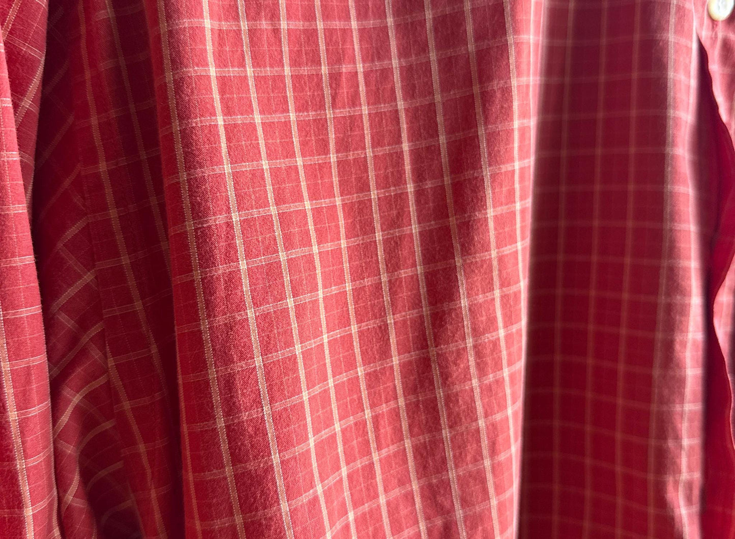 Vintage Massimo Dutti Sport Shirt, Men Orange Plaid Button Down, Cotton preppy vintage wear, 44