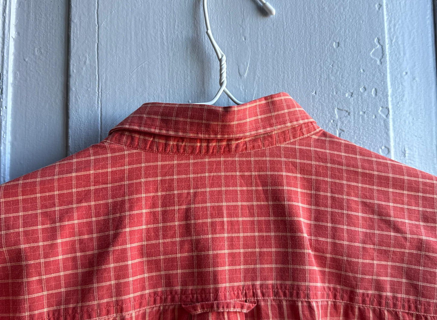 Vintage Massimo Dutti Sport Shirt, Men Orange Plaid Button Down, Cotton preppy vintage wear, 44