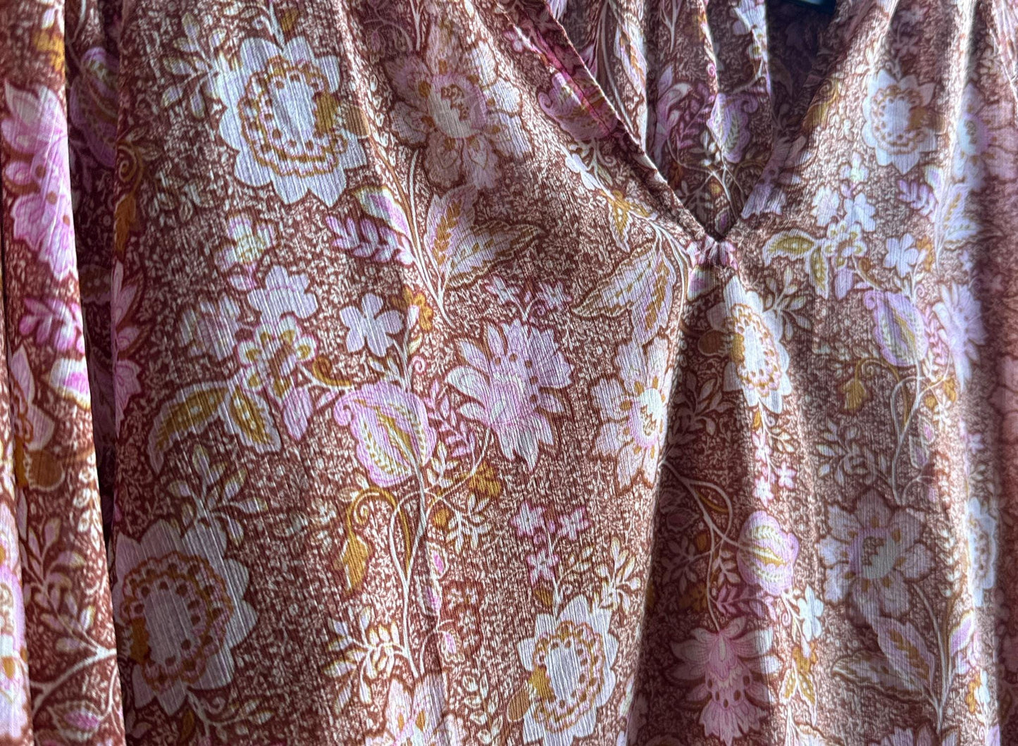 Sheer Floral Blouse Boho Pink Romantic Top, Lightweight Summer Peasant Style clothing, Indie Feminine Vintage Womens festival wear