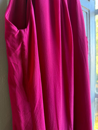 Fuchsia Minimalist Slip Midi Dress — additional view 9