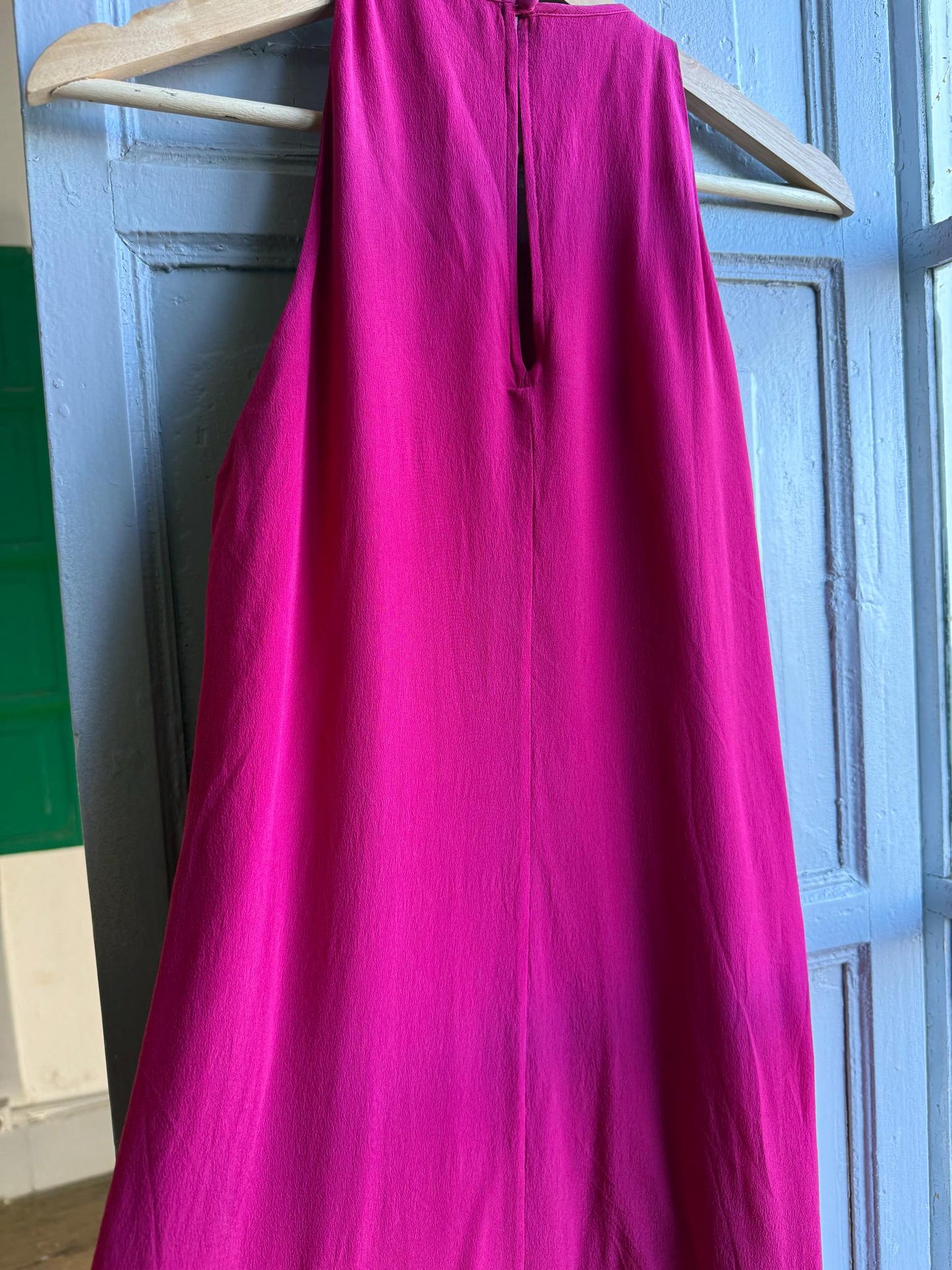 Fuchsia Minimalist Slip Midi Dress — additional view 14