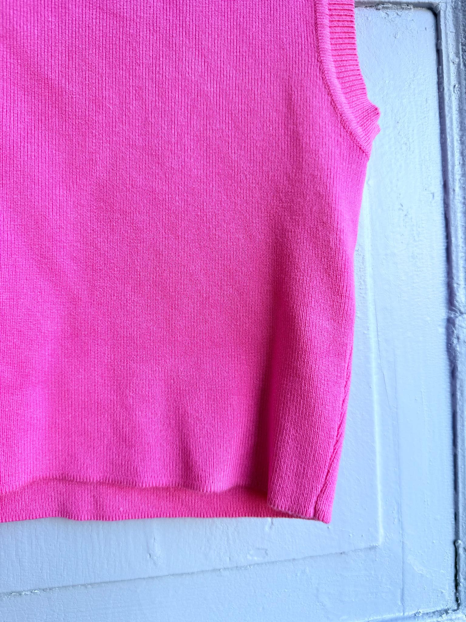 Pink Cropped Tank Top, Y2K Minimal Basic Barbiecore shirt, Soft Girl Fitted Summer Top, XS
