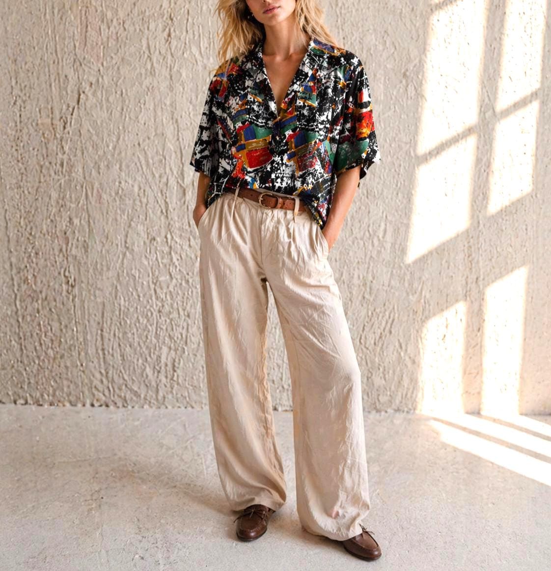 Vintage 70s Abstract Button-Up Shirt