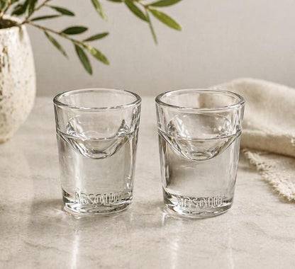 Thick Clear Glass Shot Glasses, Set of 2 — detail