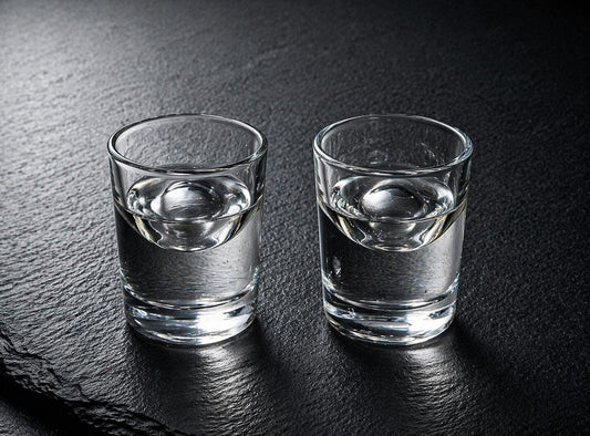 Thick Clear Glass Shot Glasses, Set of 2