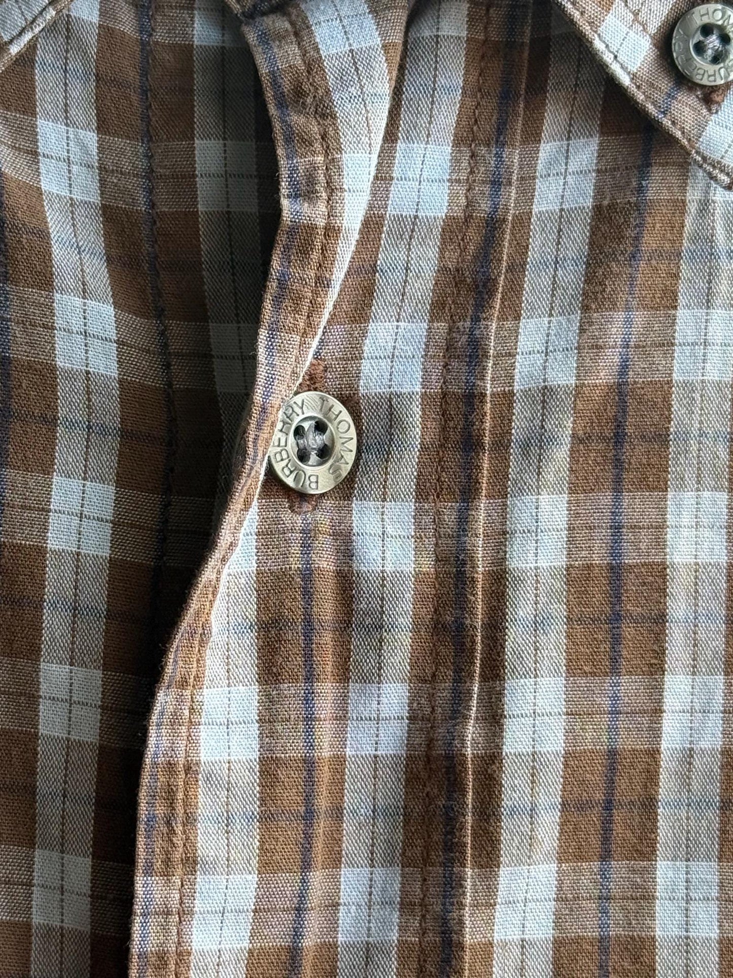 Vintage Burberry Check Shirt in Brown Plaid — additional view 6