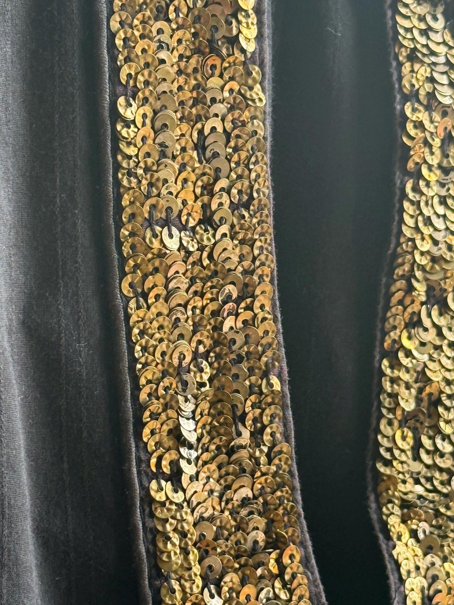 Massimo Dutti Black Blouse, Gold Embellished V Neck Top, EU 36, Minimal Luxe Chic Evening Shirt