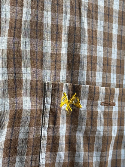 Vintage Burberry Check Shirt in Brown Plaid — additional view 8
