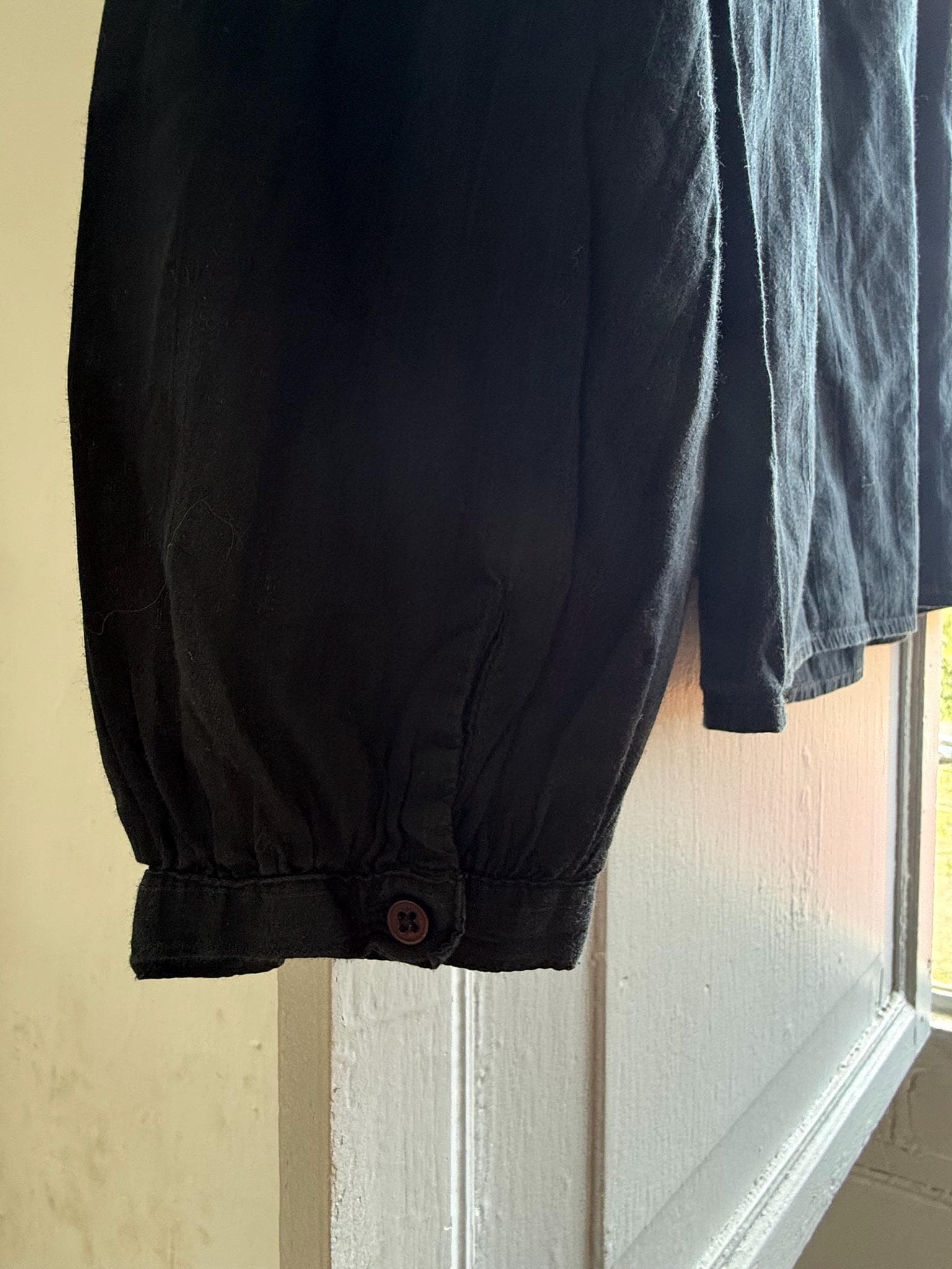 Massimo Dutti Black Blouse, Gold Embellished V Neck Top, EU 36, Minimal Luxe Chic Evening Shirt
