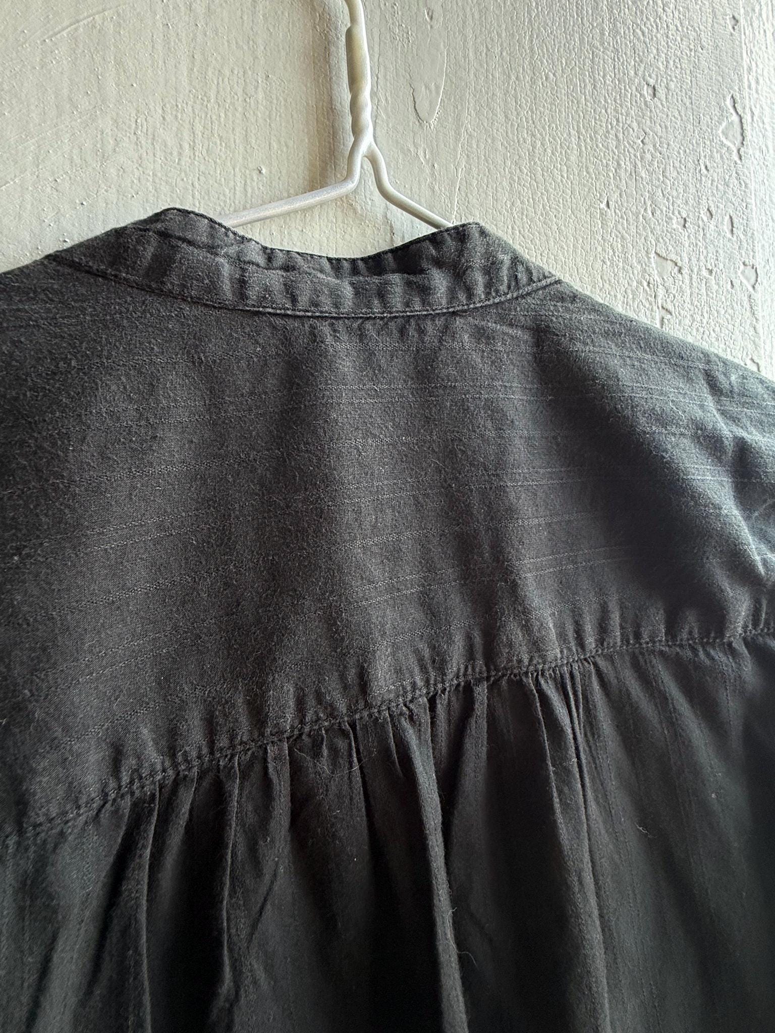 Massimo Dutti Black Blouse, Gold Embellished V Neck Top, EU 36, Minimal Luxe Chic Evening Shirt
