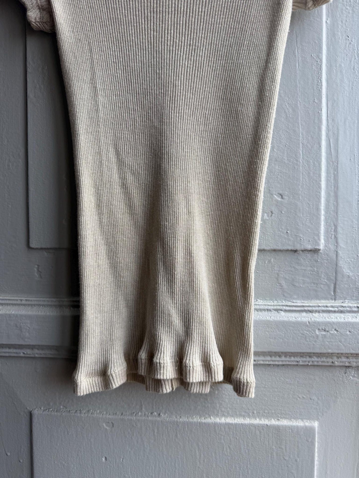 Massimo Dutti Ribbed Knit Top, Beige Glitter Shimmer shirt, Minimalist Chic Stretchy Luxury Women Top, Size XS