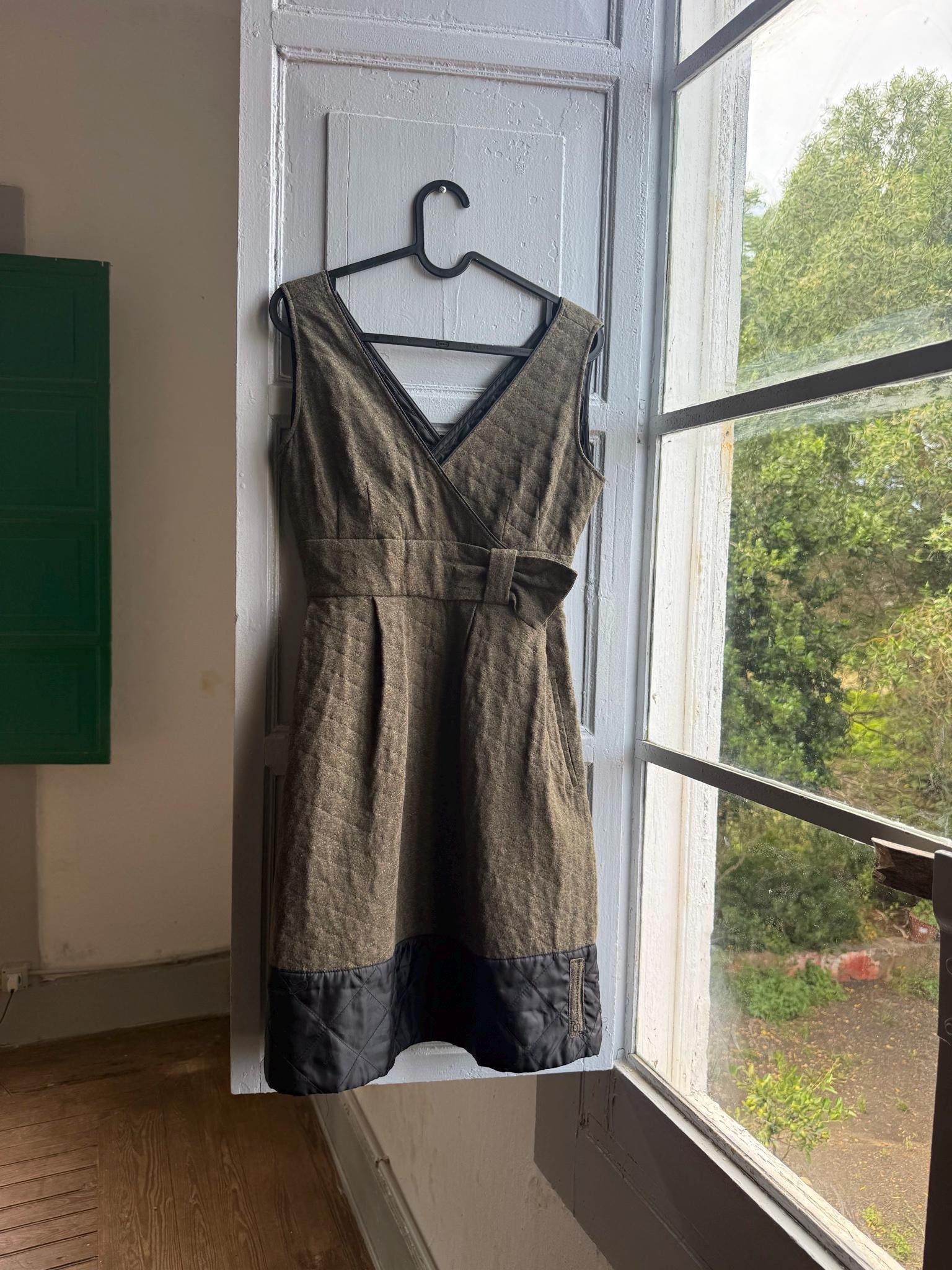 Vintage Salta Adolfo Dominguez Quilted Mini Dress — back view