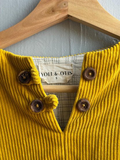 Yoli & Otis Kids Corduroy Poncho, S, Unworn Mustard Yellow cape, Waldorf Montessori clothing, Slow Fashion Cape