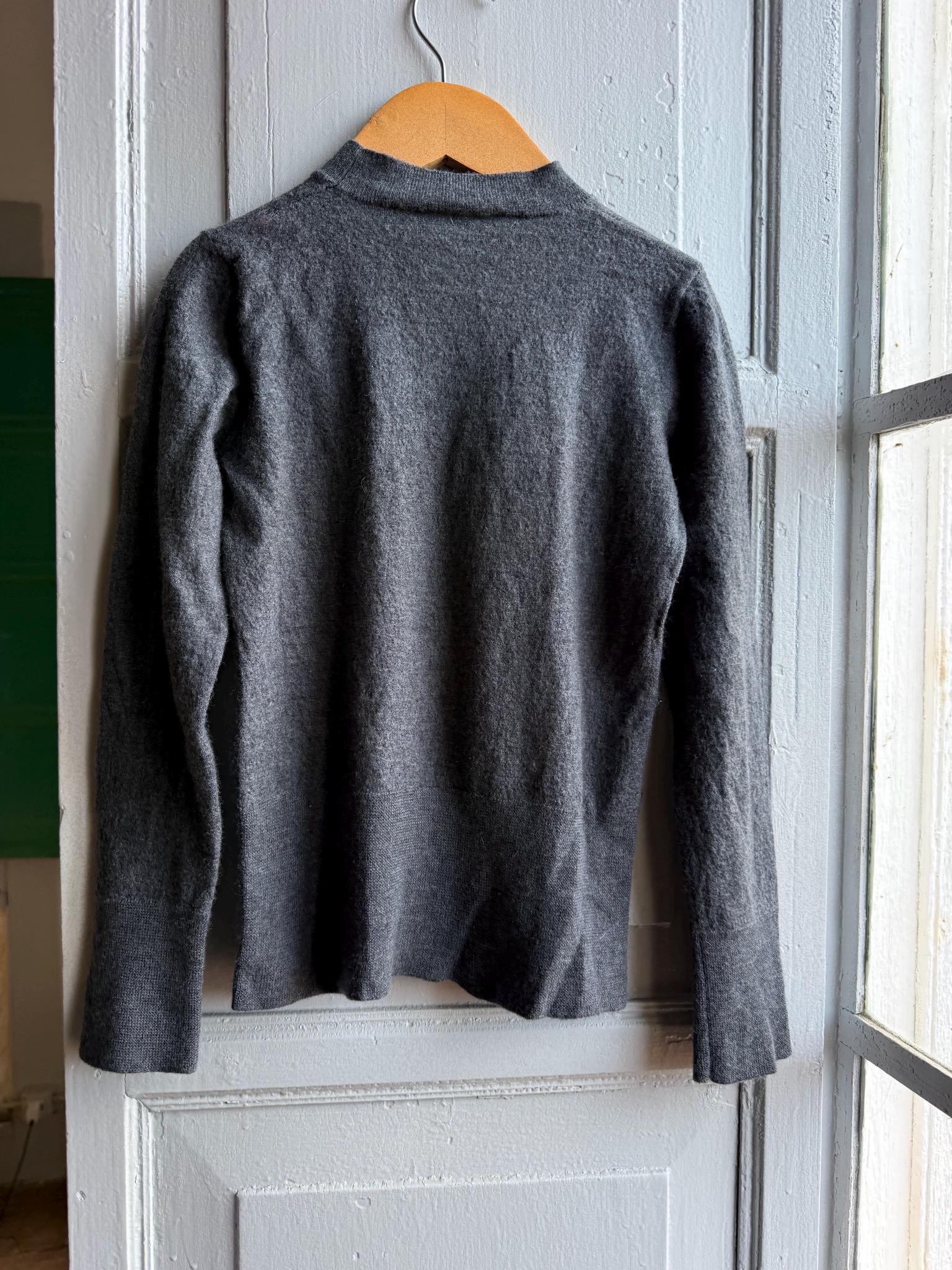 Merino Wool Kids' Grey Mock Neck Jumper — additional view 11
