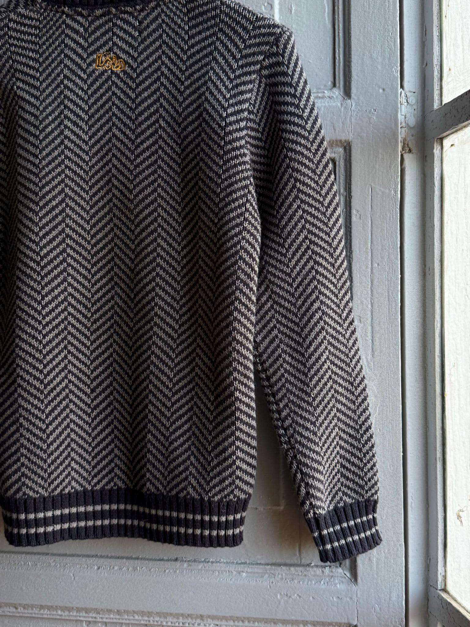 Chevron Knit Jumper For Kids In Grey — additional view 10