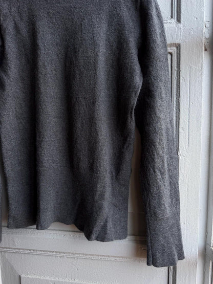 Merino Wool Kids' Grey Mock Neck Jumper — additional view 12