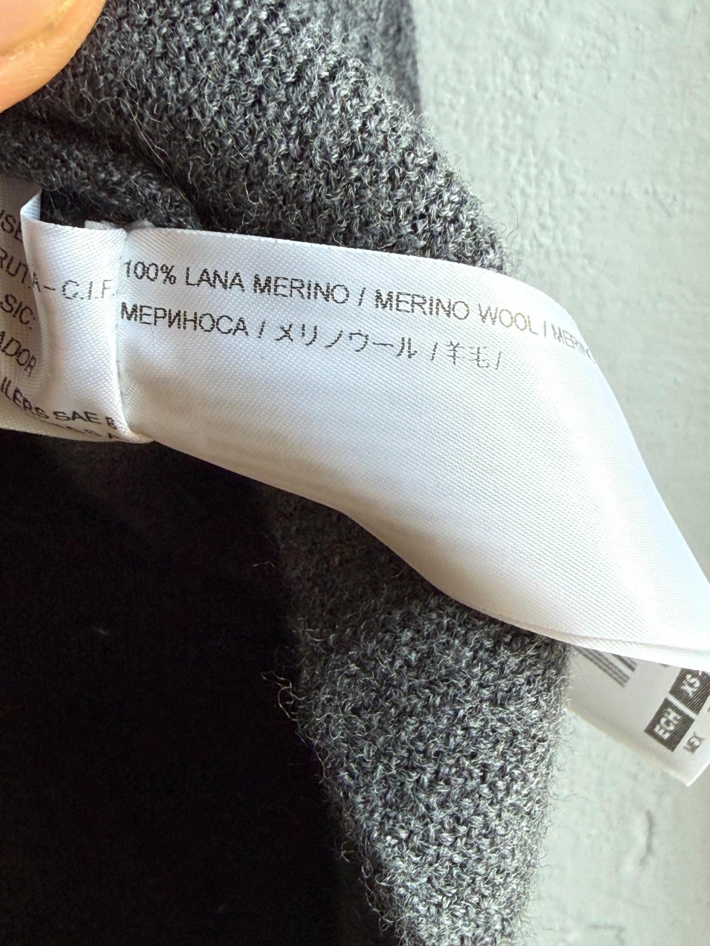 Merino Wool Kids' Grey Mock Neck Jumper — additional view 14