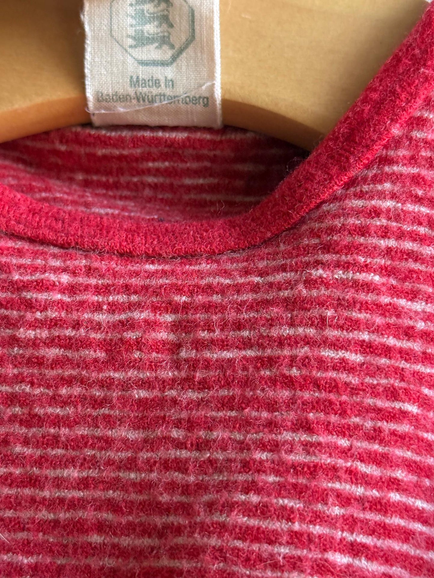 Organic Wool Baby Shirt - Red Stripes — additional view 5