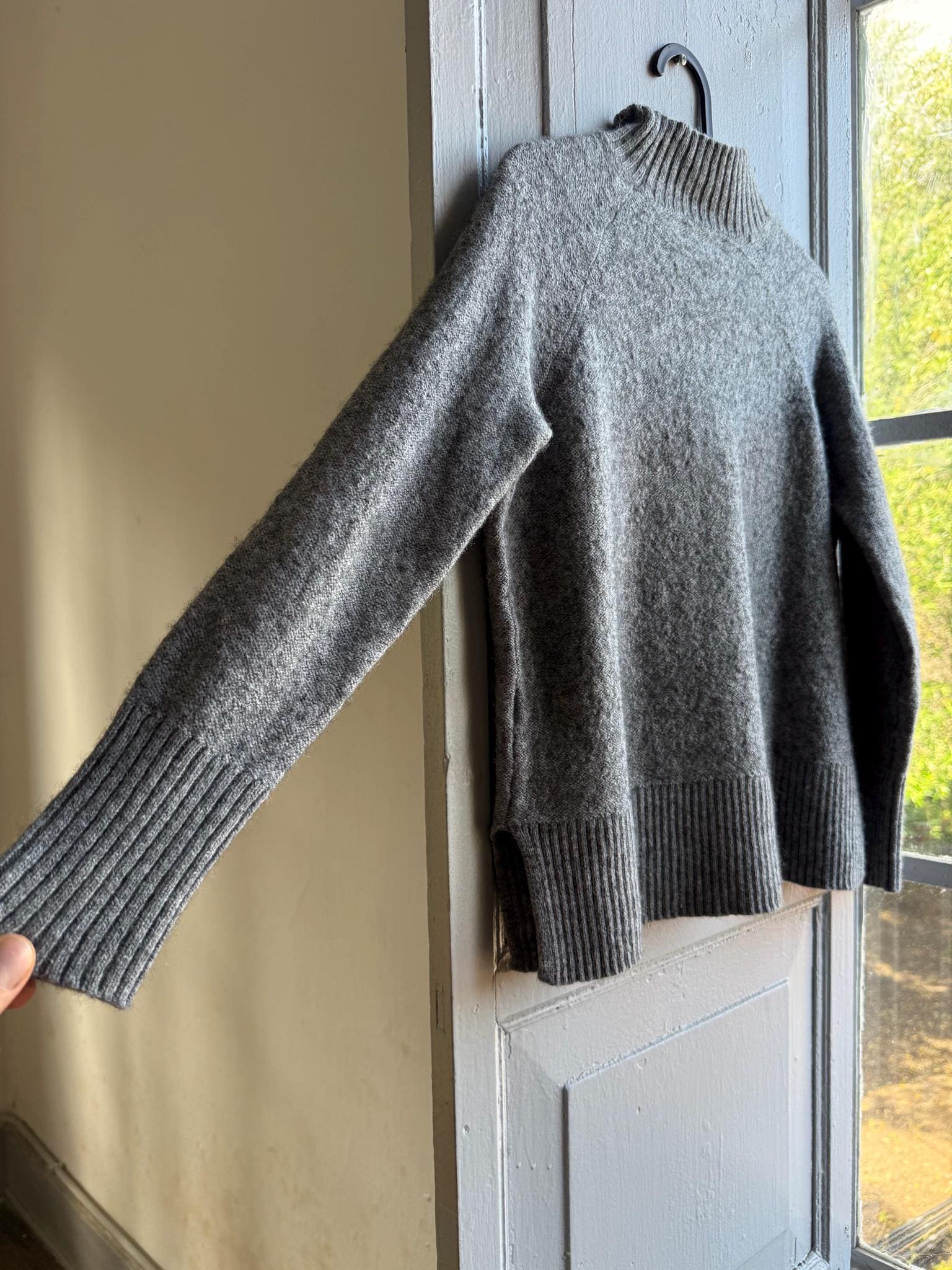 Grey Wool Blend Cable Knit Sweater — additional view 13