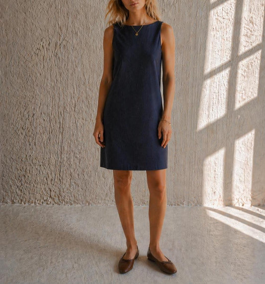 Navy Pure Wool A-Line Dress