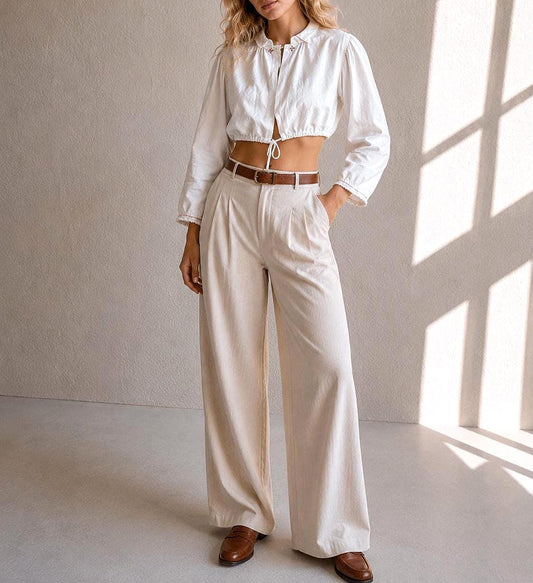 Vintage White Romantic Crop Top