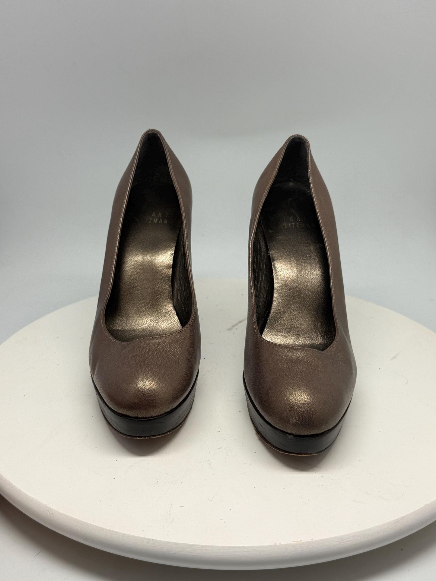 Bronze Leather Platform Pumps — additional view 8