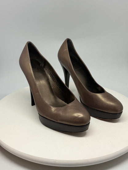 Bronze Leather Platform Pumps — additional view 7