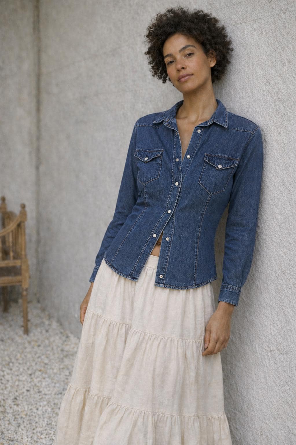 Vintage Fiorucci Dark Blue Denim Shirt — additional view 5